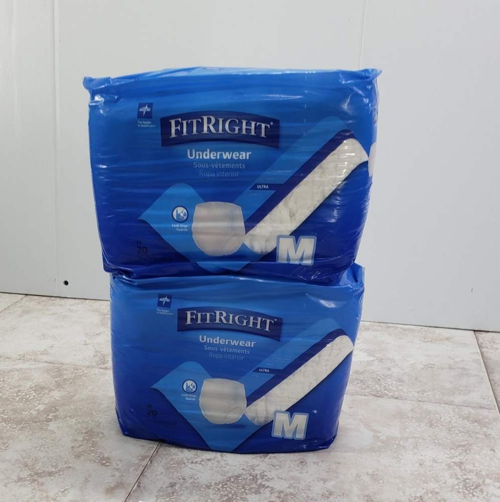 Adult Bundle Lot of Fitright Medline Optifit Pull Up Briefs 40 Count Size M